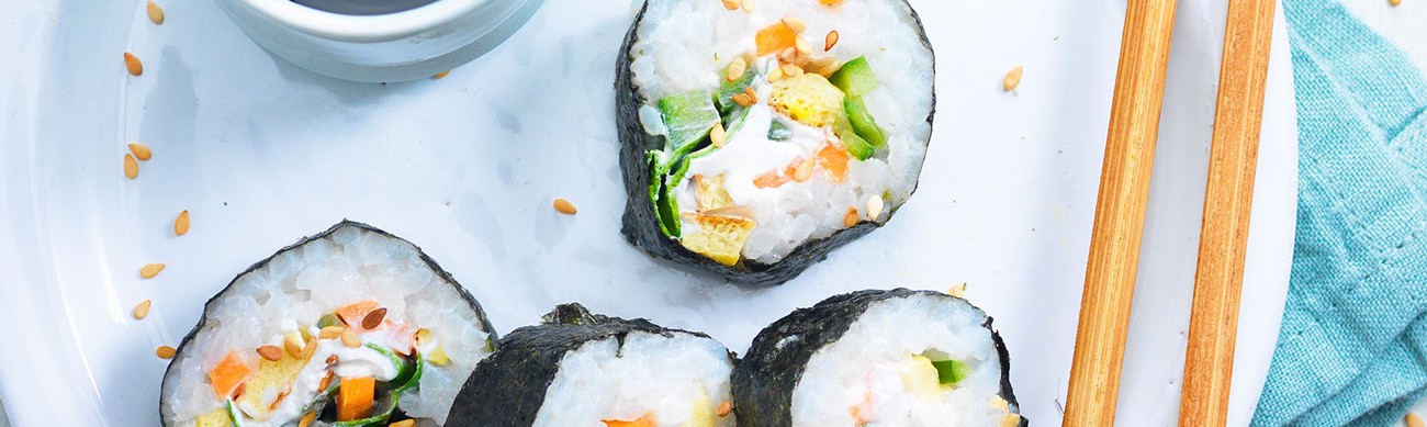 sushi con formaggio di capra